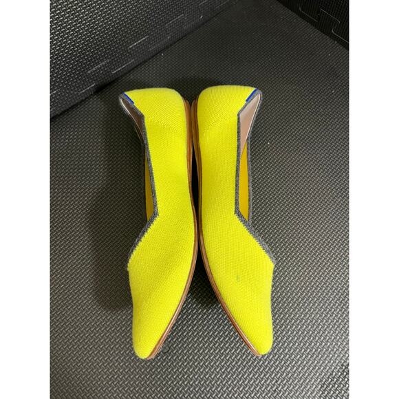 Rothy's The Point Sunbeam Neon Yellow Merino Wool Blend Knit Ballet Flats 8.5 - Picture 3 of 8
